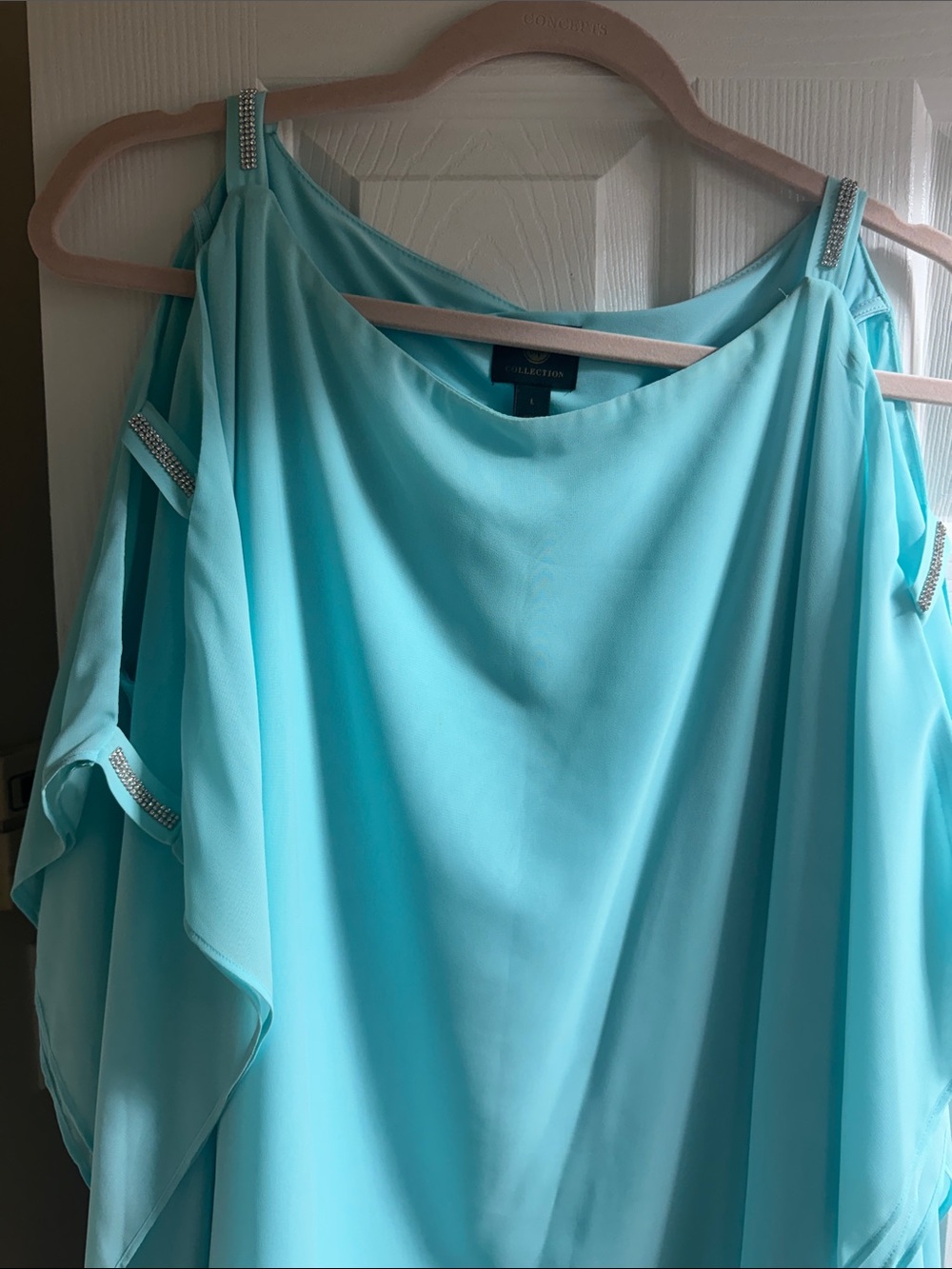 JM Collection Aqua Boatneck Dress